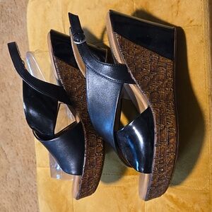 Black high heel wedges